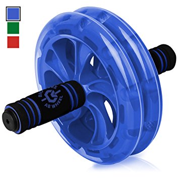 BIO Core Ab Roller - Fitness Wheel & Abdominal Carver To Workout, Exercise & Strengthen Your Abs & Core - Plus, Get A FREE Pro Knee Mat To Supplement Your Training For A Limited Time