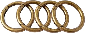 Bobeey 8pcs Antique Bronze Spring O Ring,Round Carabiner Snap Clip Trigger Spring Keyring Buckle,O Ring for Purses BBC3 (1''(2.5cm),Antique Bronze)…