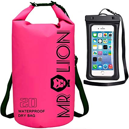 MR LION Waterproof Dry Bag - Roll Top Dry Compression Sack Keeps Gear Dry for Kayaking, Beach, Rafting, Boating, Hiking, Camping, Swimming, Floating and Fishing with Waterproof Phone Case