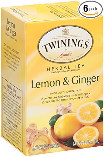 Twinings Herbal Tea, Lemon & Ginger, 20 Teabag Box (Pack of 6)