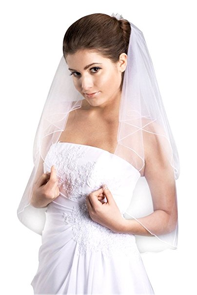 VERNASSA 2 layers Bridal Veil with Comb Wedding Veils
