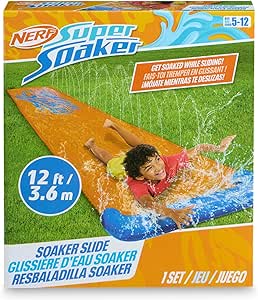 NERF Super Soaker Blast Water Slide – 12 Ft Kids Water Slide for Outdoor Summer Fun