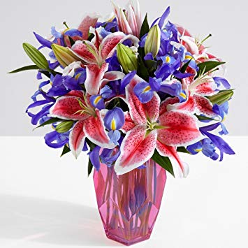 ProFlowers - 19 Count Multi-Colored Deluxe Birthday Spectacular w/Free Clear Vase - Flowers