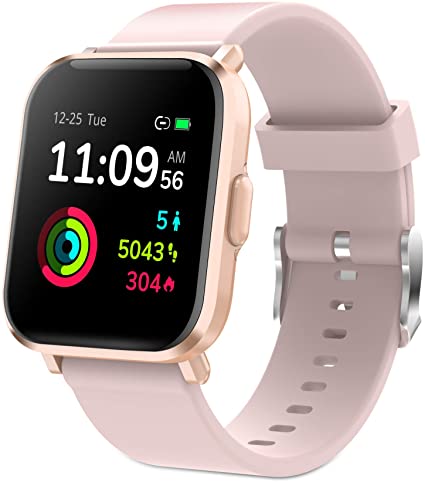Smart Watch, Fitness Tracker Full Touch Screen Smart Watch, 5ATM Waterproof Smart Watch for Man / Woman with Heart Rate, Blood Oxygen, Sleep Monitor, 18 Sports Modes, Calorie Counter Compatible with Android and iOS