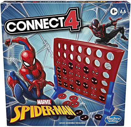 Hasbro Gaming Connect 4 Game: Marvel Spider-Man Edition, Connect 4 Gameplay, Strategy Game for 2 Players, Fun Board Game for Kids Ages 6 and Up (Amazon Exclusive)