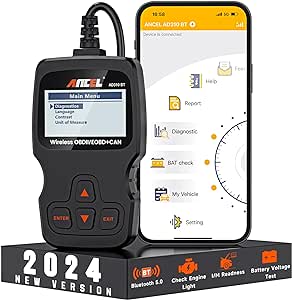 ANCEL AD310 2024 New Bluetooth Version, AD310BT Enhanced Universal OBD II Scanner Car Engine Fault Code Reader CAN Diagnostic Scan Tool with Premium App On iOS & Android for All Cars After 1996