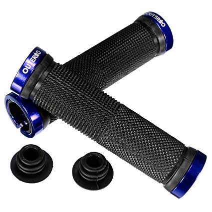 OUTERDO Bicycle Handlebar Grips Double Lock on Locking Aluminum Grips