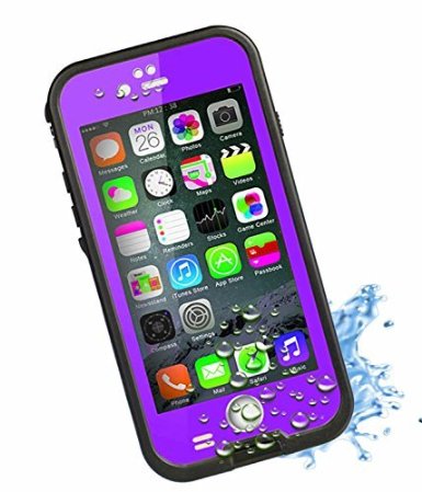 iPhone 6 Waterproof Case Shokk IP 68 Tested Waterproof Shockproof Snowproof Dirtproof Protective Case for iPhone 6 47inch Purple