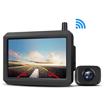 AUTO-VOX W-7 Reversing Camera Digital Wireless Reversing Camera Kit Stable Signal Reverse Camera IP68 Waterproof Rear View Camera with Clear Image Backup Camera 5'' LCD Monitor