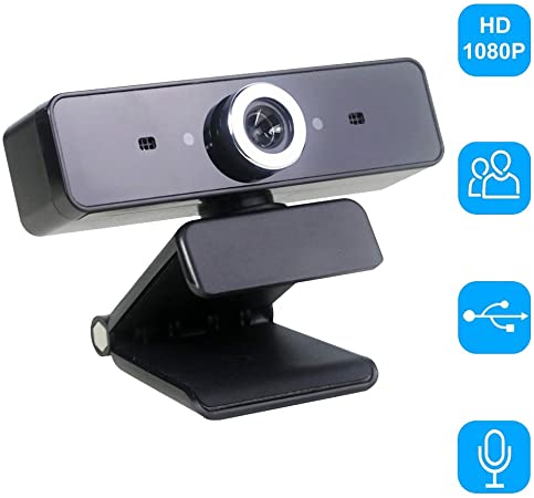 HD 1080P USB Web Camera 360-Degree Laptop Webcam Online Chatting Webcam for Computer Streaming Webcam for PC/MAC/Laptop Drive-Free HD Webcam