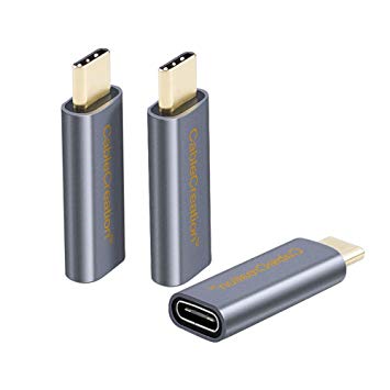 USB C Extension Adapter [3-Pack], CableCreation USB 3.1 Type C Male to Female Convertor 10Gbps, for Apple Macbook/Pro, Galaxy S9/S9 , Pixel 2 XL, etc, Space Gray Aluminum