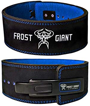 Frost Giant Fitness: Lever Weightlifting Belt Premium Suede Leather | Professional Grade for Deadlifts, Weight Lifting, Squats, (Men & Women, Sizes S-3XL 8MM & 10 MM)