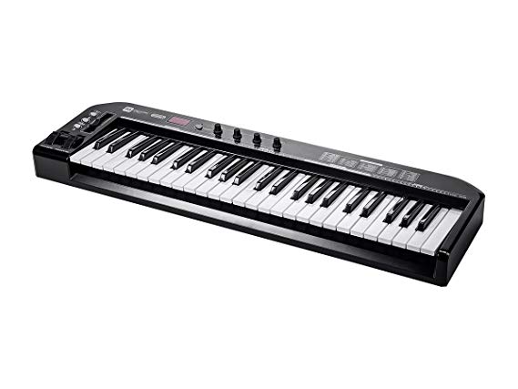 Monoprice MIDI Keyboard Controller - Black, 49 Key | Pitch-bend & Modulation wheels, Driverless plug and play for Windows and Mac PCs - Stage Right Series