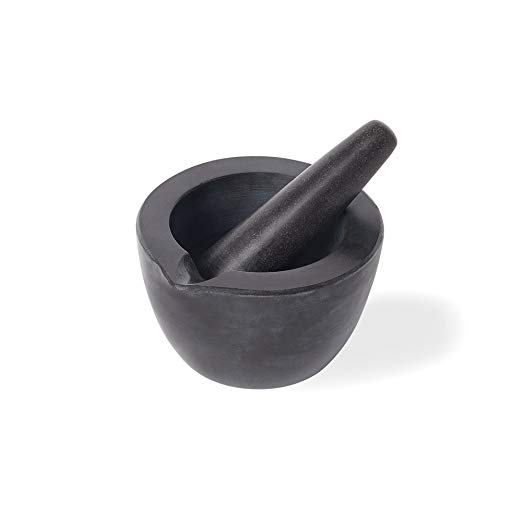 Fox Run 3875 Mortar and Pestle, Marble, Black