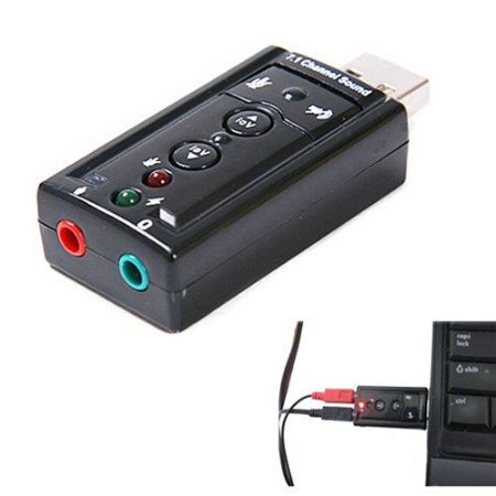 HDE 7.1 Channel Booster USB External Sound Card Audio Adapter