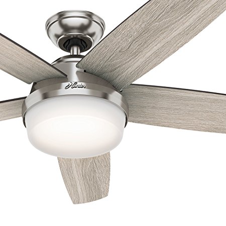 Hunter Fan 54 in. LED Indoor Brushed Nickel Ceiling Fan with Light and Remote Control (Certified Refurbished)