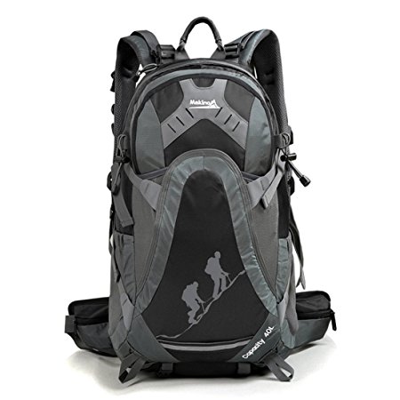 40L Waterproof Internal Frame Backpack Outdoor Sport Daypack with Rain Cover for Hiking Climbing Camping Mountaineering Travel by Makino 5435