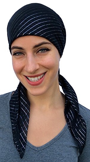 Pre Tied Fitted Lurex® Head Scarf Bandana, Chemo Scarf