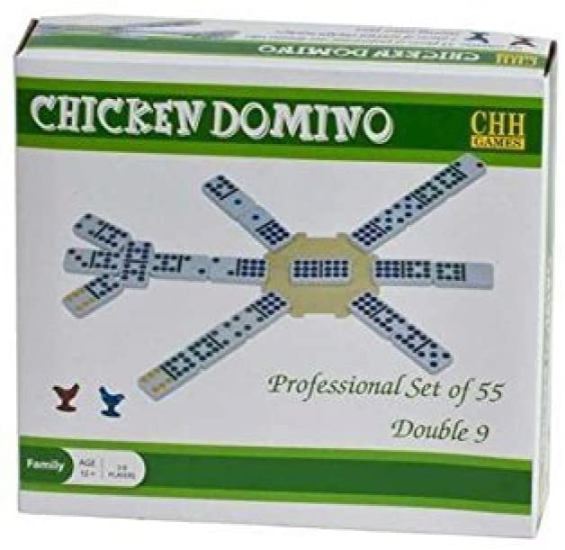 Professional Color Dot Chicken Dominoes with Centerpiece & Marker