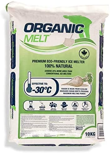 Eco Solutions Organic Melt Premium Granular Ice & Snow Melt - Pet Friendly, Plant and Concrete Safe Beet Deicer - 10kg Bag (22 lbs) (1)