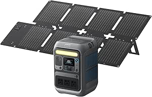 Anker SOLIX C300 Portable Power Station and 60W Solar Panel, Outdoor 288Wh LiFePO4 Battery, 300W (600W Surge) Solar Generator, 140W Two-Way Fast Charging, for Camping, Traveling, and Emergencies