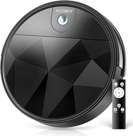 EICOBOT Robot Vacuum Cleaner, Tangle-Free 2200Pa Suction, Quite, Ultra-Slim, 550ml Large Dustbin, Self-Charging Robot Vacuum Cleaner, Good for Pet Hair, Hard Floor and Low Pile Carpet, BlackGrey