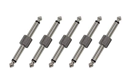Sonicake 1/4 Inch Pedal Connector Straight Connector for Guitar Effect Pedal 5 Pack