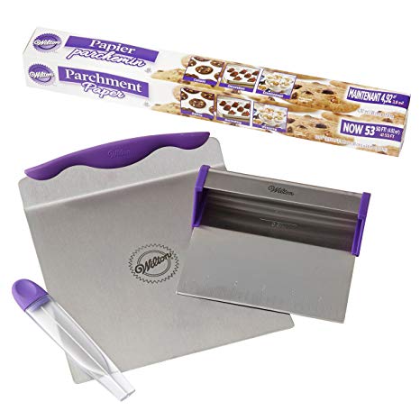 Wilton Cake Baking Tools and Parchment Paper Set - 8-inch Baker's Blade Cake Lifter, Cake Tester, 53 sq. ft. Parchment Paper