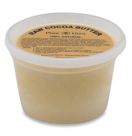 Raw Cocoa Butter 14.5 oz. Pure 100% Unrefined FOOD GRADE Cacao Highest Quality Arriba Nacional Bean, Bulk Rich Chocolate Aroma For Lip Balms, Stretch Marks, DIY Base for Body Butters & Soap Making