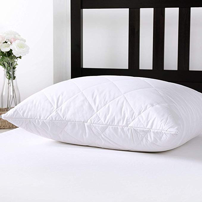 Dreamaker 100% Cotton Cover Australian Wool Filling Pillow Protector Cover Pillowcase Sham (2, 20'' X 36'')