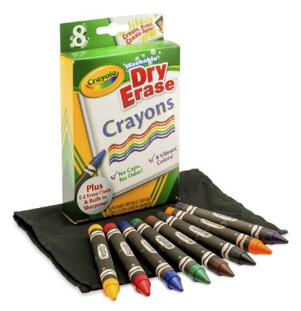 Crayola Large Dry Erase Crayons, 8 count (98-5200)