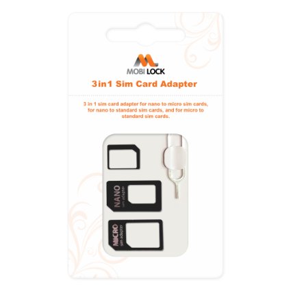 Mobi Lock 3 in 1 Sim Card Adapter (Micro, Nano and Standard Sim)
