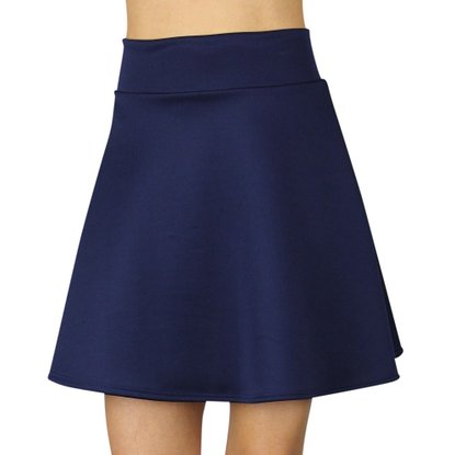 Free to Live Women's Basic Stretchy Flared Skater Skirt Made in USA