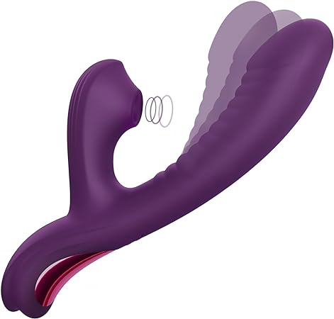 Tracy's Dog Come-Hither Rabbit Sucking Vibrator for Clitoral G Spot Stimulation, Adult Sex Toys for Women Couple, Vibrating Finger Massager with 3 Suction and 10 Vibration & Come-Hither Modes (Beta)