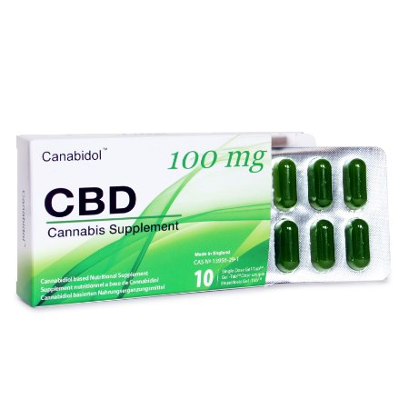 Canabidol CBD Gel-Tabs - Single Dose Hemp (Cannabis sativa L.) Oil Supplement - Cannabidiol 25mg, 10 Pack