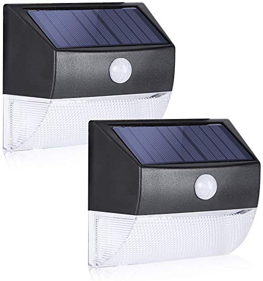 Solar Motion Sensor Light Outdoor- Twinsluxes Super Bright LED Transparent Solar Lights Outdoor with Omni-Directional Lighting, Solar Wall Lights Outdoor for Garden, Yard, etc (200lm, 2 Pack)