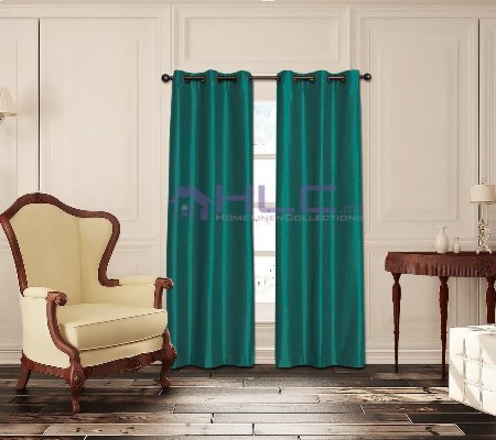 HLCME Faux Silk Thermal Blackout Wide-Width Window Curtain Grommet Top Panel - 84quot Inch Long Teal