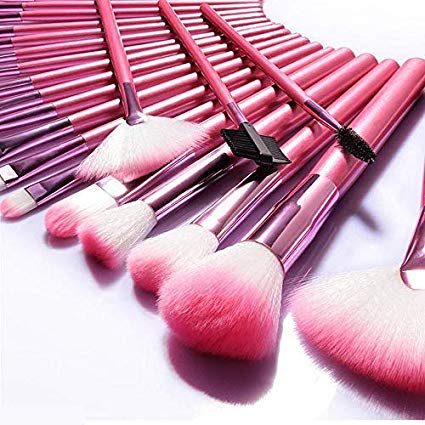 Make Up Brushes NEVSETPO Synthetic Cosmetics Makeup Brush Set with Case Travel Makeup bag 24pcs Full Face Makeup Kits Foundation Blending Blush, Cruelty-Free Synthetic Fiber Bristles