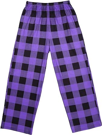 Ekouaer Pajama Pants for Boys Soft Pajama Pants Plaid Long Pj Pants Kids Cute Elastic Waist Bottoms 6-14 Years