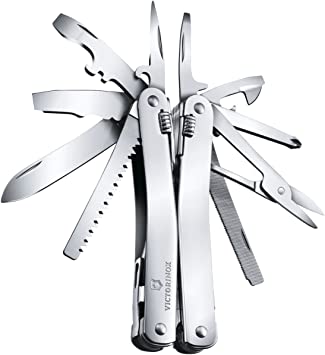 Victorinox Swiss Tool Spirit X Swiss Army Pocket Knife, Large, Multi Tool, 24 Functions, Locking Blade, Case, Silver