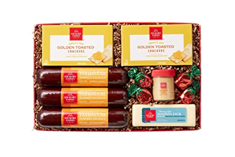 Hickory Farms, Holiday Celebration Sausage Cheese and Crackers Box Tray, 4 Ounce
