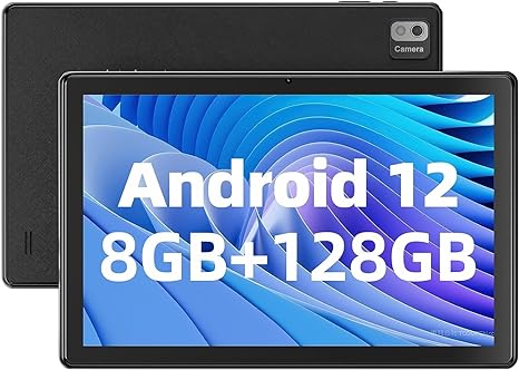 SGIN 8GB RAM 128GB ROM Android 12 Tablet, 10 Inch 1982 * 1200 HD IPS Tablets Computer with Srceen, MTK Octa-Core 2.0Ghz Processor, 8MP 5MP Camera, Bluetooth, WiFi, 6000mAh, Black