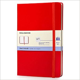 Moleskine Art Plus Sketchbook, Large, Plain, Red, Hard Cover (5 x 8.25) (Classic Notebooks)