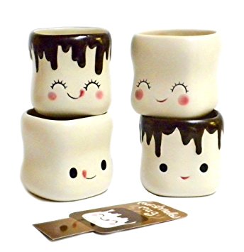 Cute Marshmallow Shaped Hot Chocolate Mugs-Ceramic-Set of 4