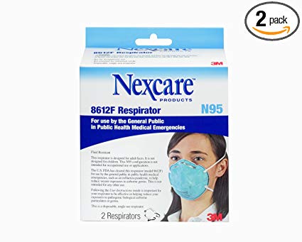 3M Particulate Respirator 8612F FLU MASK N95 FDA Approved, 2-Count (Pack of 2)