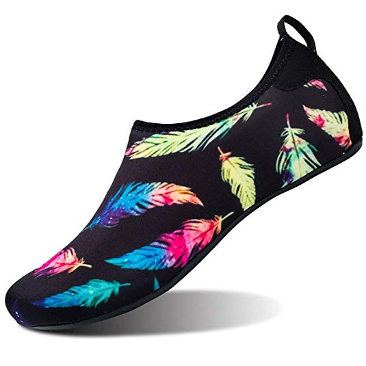 JIASUQI Womens and Mens Summer Outdoor Water Shoes Aqua Socks for Beach Swim Surf Yoga Exercise