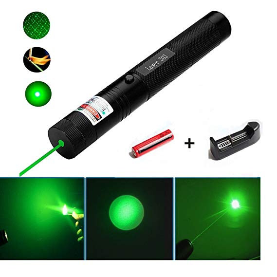 ThuZW Store Laser Pointer Tactical Green Hunting Rifle Scope Sight Laser Pen, Demo Remote Pen Pointer Projector Travel Outdoor Flashlight, LED Interactive Baton Funny Laser Toy