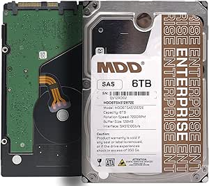 MDD MAXDIGITALDATA 6TB 7200RPM 128MB Cache SAS 12.0Gb/s 3.5inch Internal Enterprise Hard Drive (MD6TSAS12872E) (Renewed)