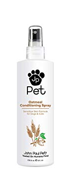 John Paul Pet Oatmeal Conditioning Spray for Dogs and Cats, Sensitive Skin Formula Soothes and Moisturizes Dry Skin and Fur, Non-Aerosol, 8-Ounce