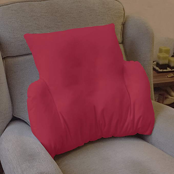 Bedding Direct UK Replacement Cover for Velour Fleece Lumbar Support Cushion in Wine